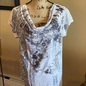 Coldwater Creek Burnout Patterned T Shirt